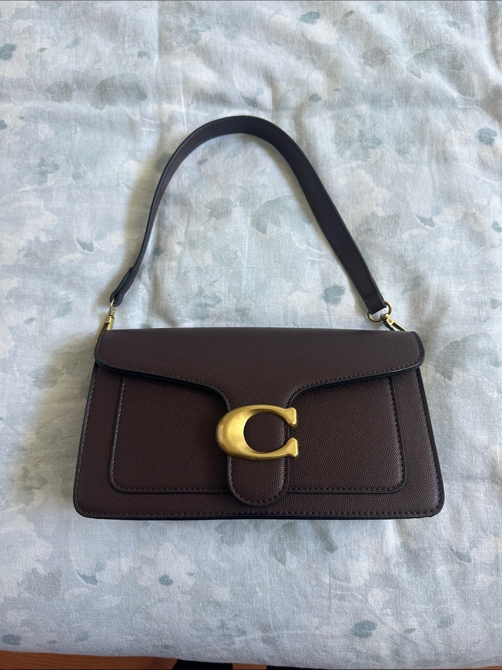 Coach Brown Leather Shoulder Bag with Gold 'C' Hardware